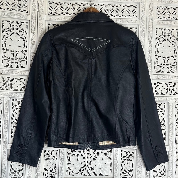 Hypo Active Genuine Leather Black Western Style Blazer Sz Medium - Picture 6 of 9